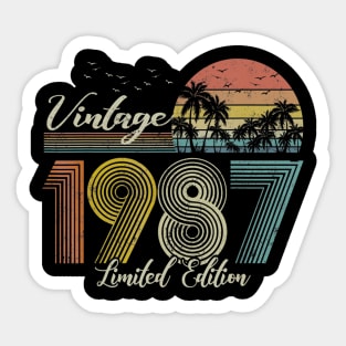 Vintage 1987 Limited Edition Men Women 33 Birthday Sticker